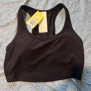 All in Motion Black Ribbed Sports Bra